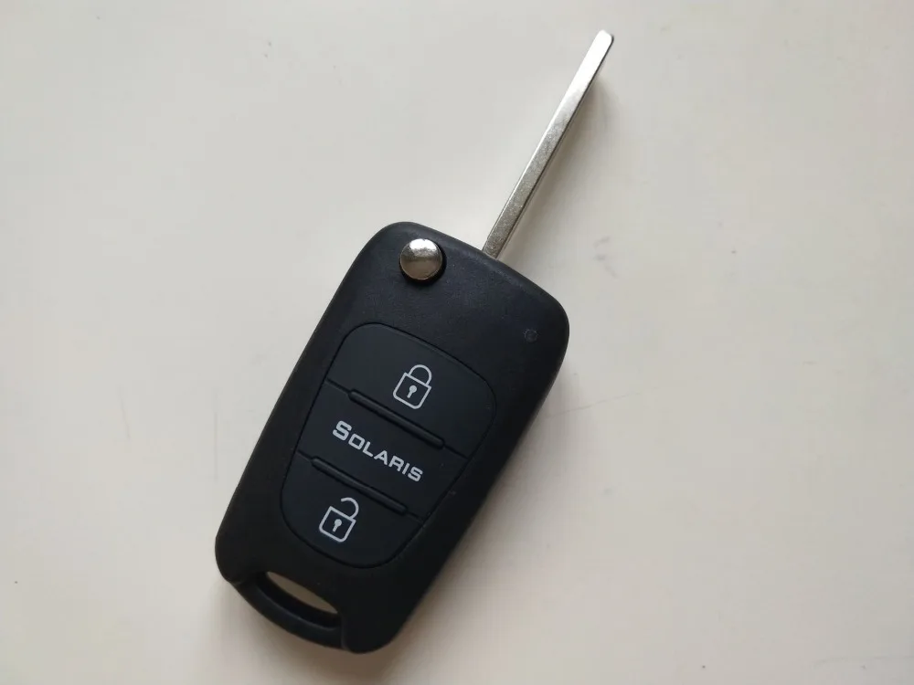 Пустой раскладной чехол для ключа с дистанционным управлением Hyundai Solaris 3 кнопки