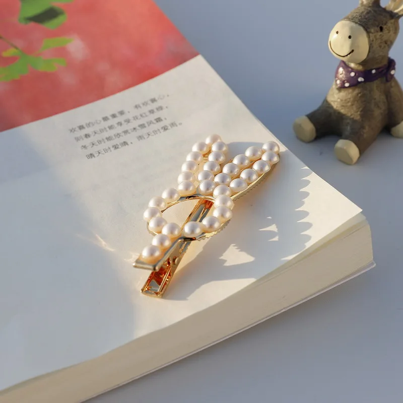1 шт. Женские элегантные геометрические жемчужные заколки корейского стиля для волос из сплава аксессуары для девочек крепления головных уборов.