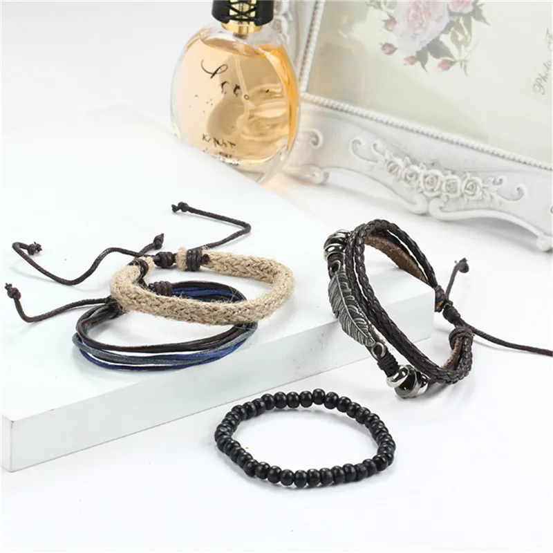 1 шт. Романтический Ангел крылья перо кожаный браслет с бисером многослойные