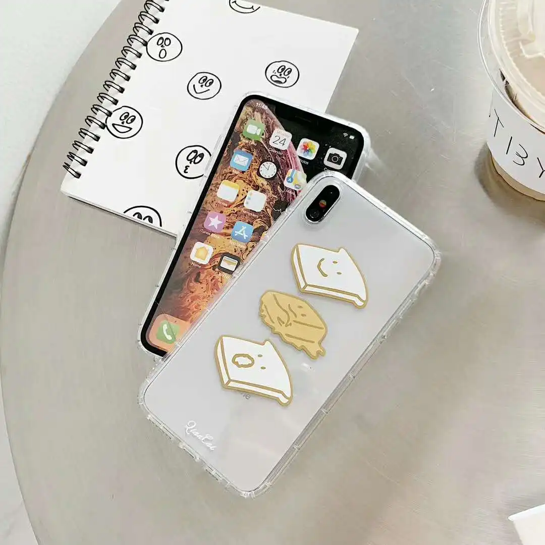Милый прозрачный чехол для iPhone 6 s 7 8 Plus xr xs max x анти-осенний Мягкий ТПУ Прозрачный