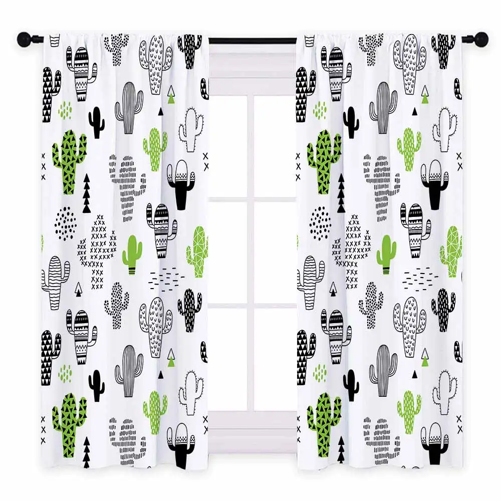 Style G1 - 2pcs Miracille пасторальные затемненные шторы зеленый тропический растение кактус узор плотные кухонные шторы подзор занавески для домашнего декора - Цвет: Style G1 - 2pcs
