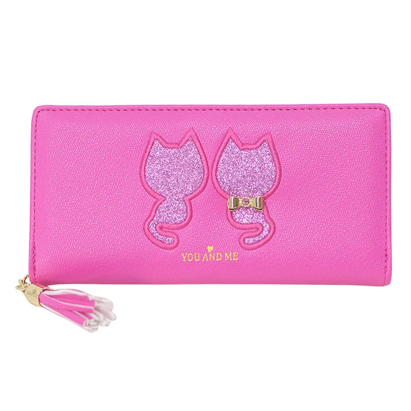 Женские кошельки и бумажники 2020 женский клатч на молнии с мультяшными кошками