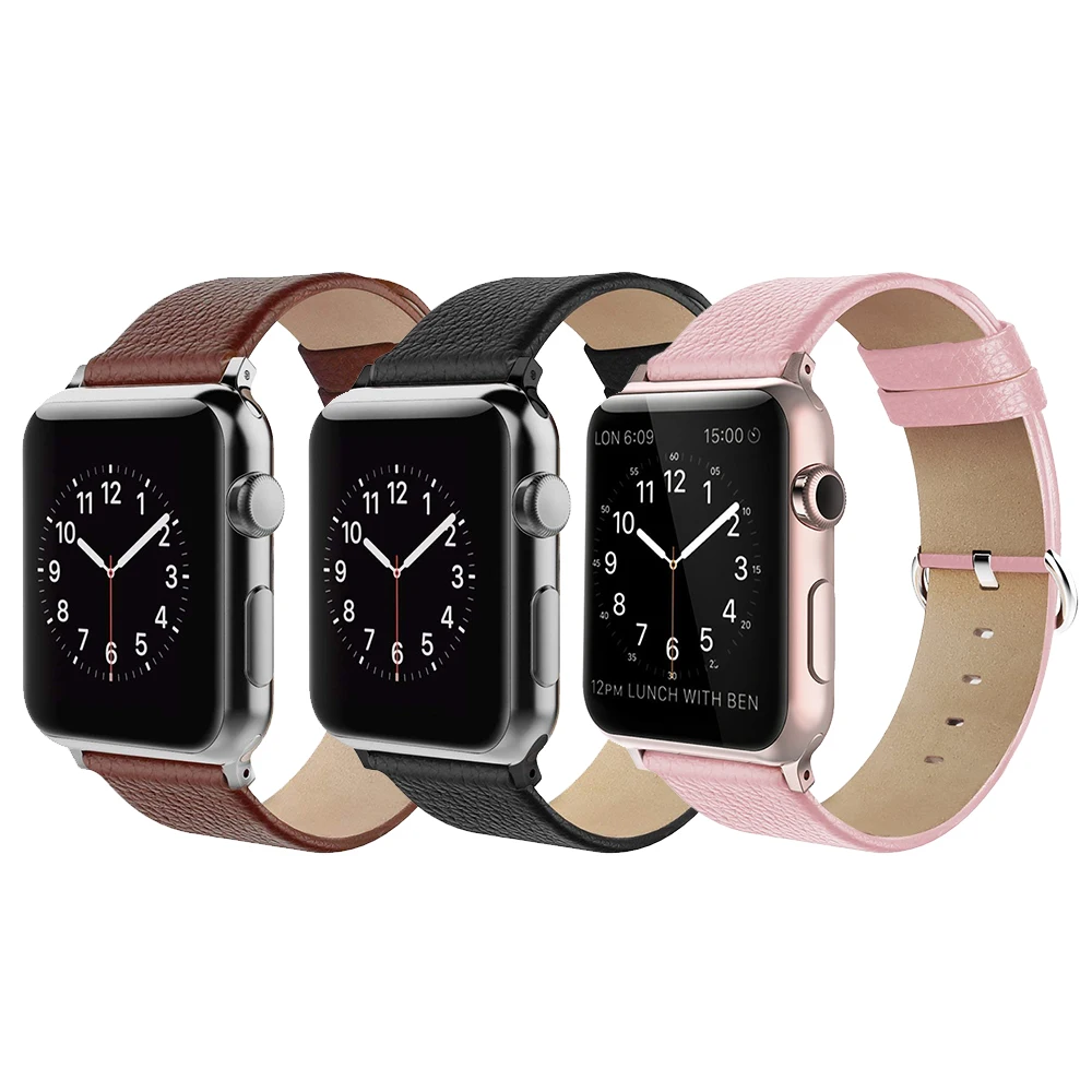 Сменный ремешок из натуральной кожи премиум класса с металлической застежкой и