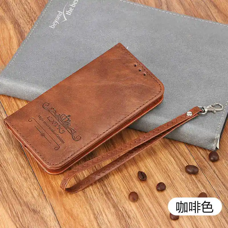 Роскошный кожаный чехол-книжка с подставкой для samsung Galaxy S9/s8/s7/s6/s5 s9plus s8plus s7plus s6edge S6 edge plus Note8 5 Fundas - Цвет: coffee