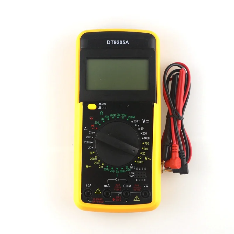 Новинка DT9205A Цифровой мультиметр тест AC/DC ампер вольт Сопротивление Емкость