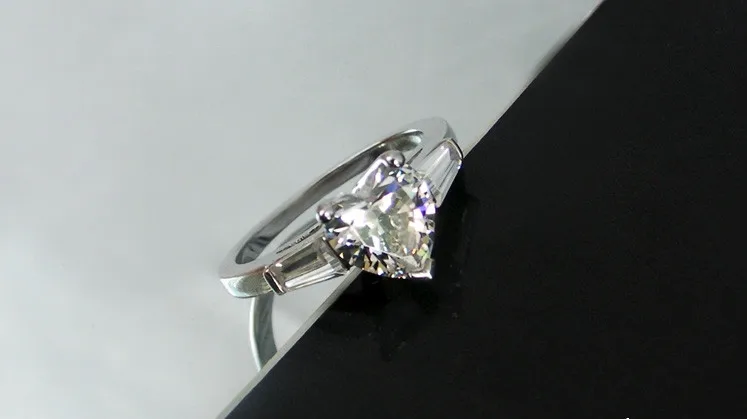 

2CT Heart Shape Excellent Cut Classic Jewelry Never Fade Solid White Gold Quality Diamond Ring for Women Engagement