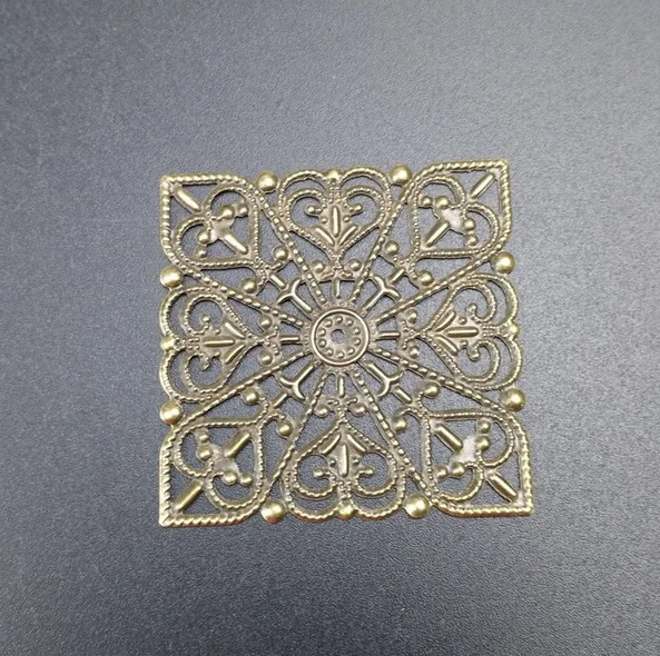 bronze 40mm 20pcs 20 шт филигранные квадратные соединители металлические поделки подарочные украшения DIY фурнитура - Цвет: bronze 40mm 20pcs