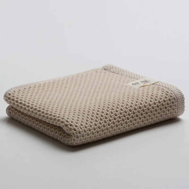 Beige 33x72 см Хлопковое полотенце для рук s для взрослых клетчатое полотенце для рук для ухода за лицом волшебное Спортивное Вафельное полотенце для ванной - Цвет: Beige