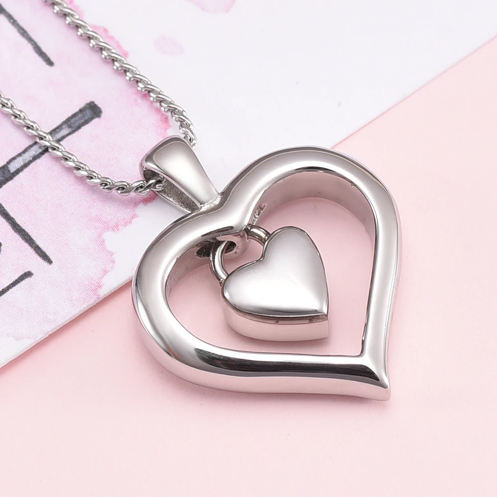 Ювелирные изделия с двойным сердцем для кремации подвеска в виде золы памятная