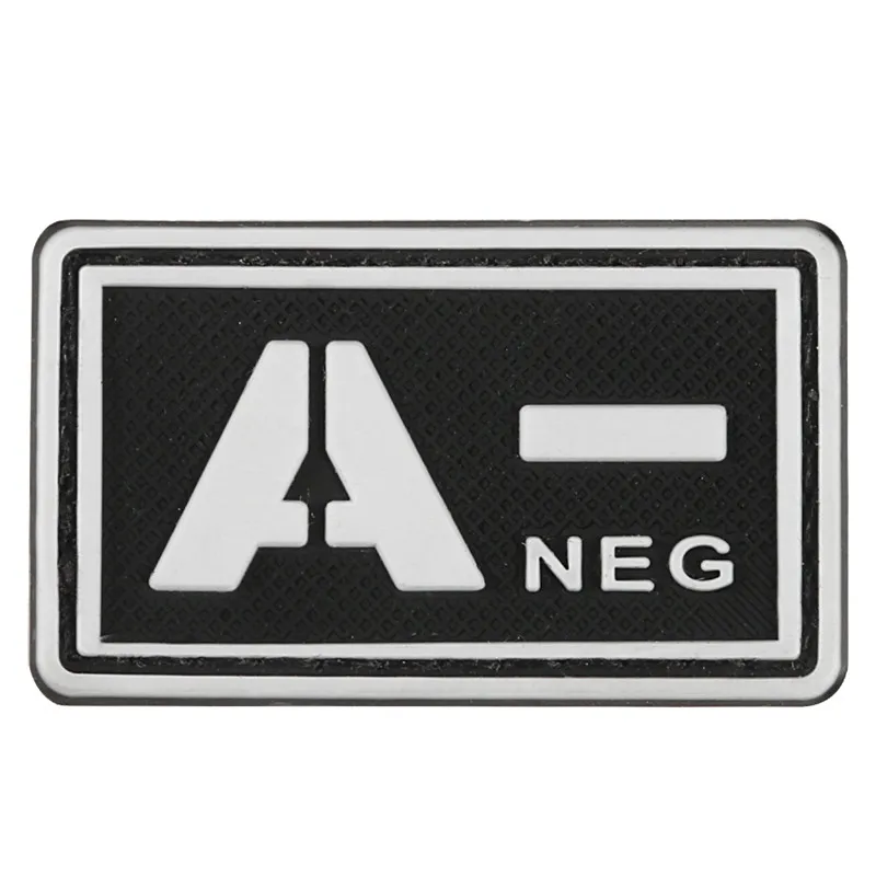 Blood Type Patch A+ B+ AB+ O+ Positive A B AB O + POS A- B- AB- O- NEG - Negative PVC Badge Tactical Military Hook | Дом и сад