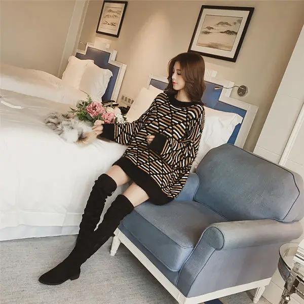 Simenual turtleneck sweaters women winter 2018 jumpers knitted clothes fashion striped oversized pullover female sale NS2227 | Женская