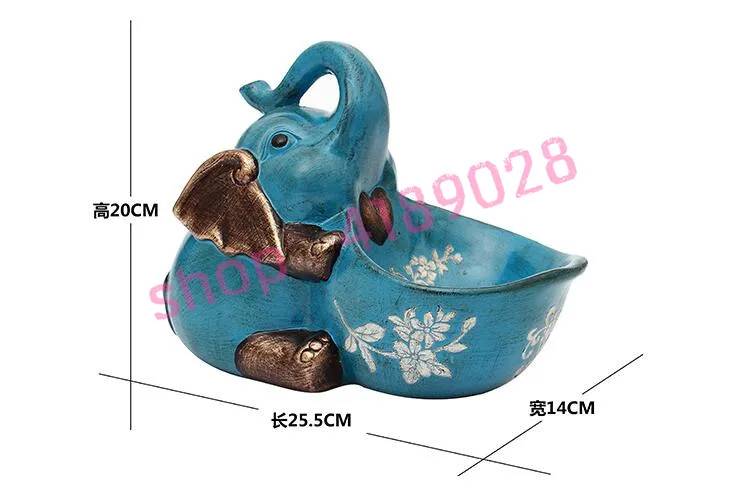 

Creative European style elephant modeling, ceramic storage box / candy tray, handicrafts decoration