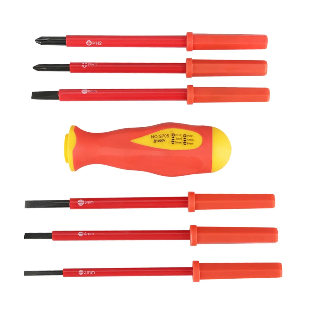 7 шт./компл. Многофункциональный изолированный слот крест электрик отвертка