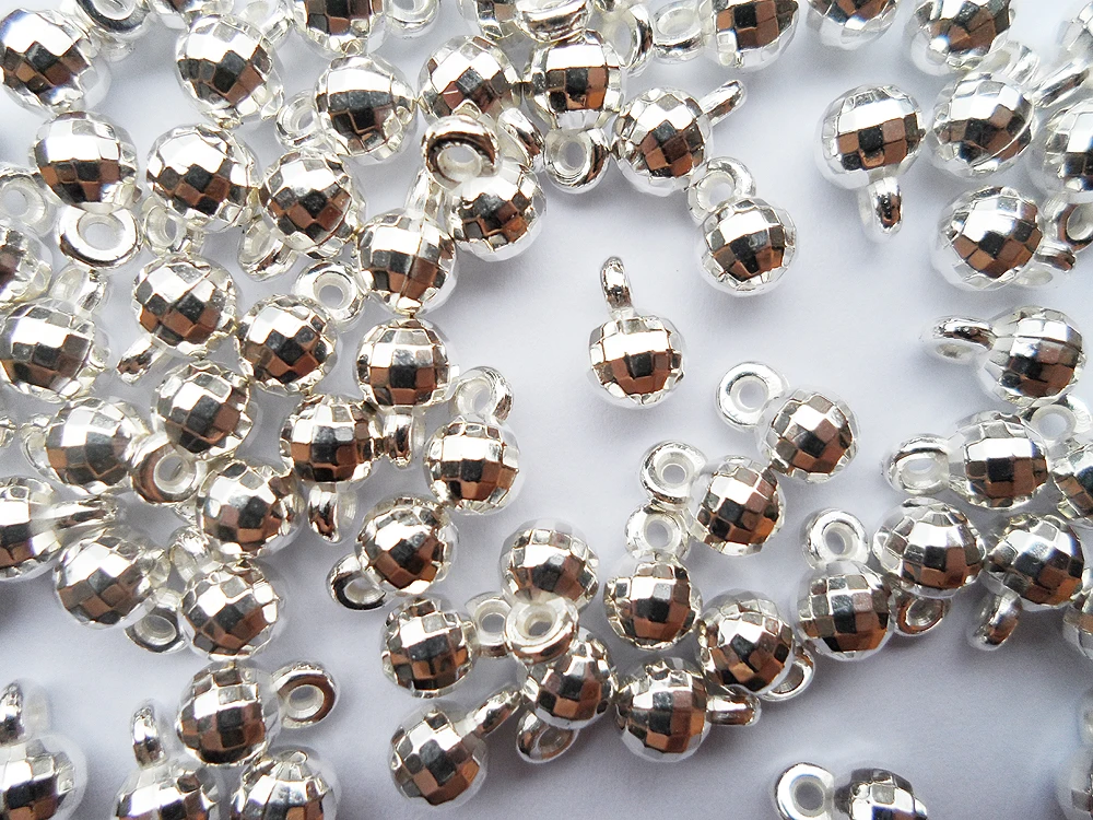 Высококачественные гладкие круглые бусины с серебряным покрытием недорогие