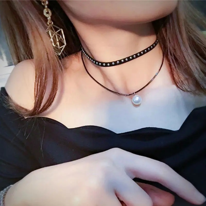 Ожерелье-чокер женское кожаное на веревочке в стиле стимпанк | Украшения и