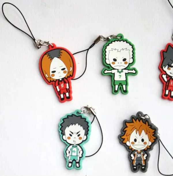 6 шт./партия Haikyuu! Фигурные игрушки Аниме Haikyuu Косплей karasuno фигурка ПВХ ремешок для