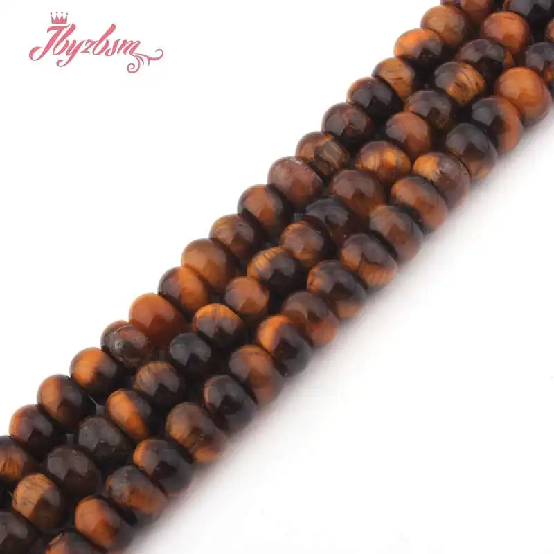 Tiger 4x8mm Smooth 3x6,4x8 мм Гладкие морозные граненые бусины Rondelle натуральный камень бусины для DIY Ожерелье Браслеты Изготовление ювелирных изделий 1" - Цвет: Tiger 4x8mm Smooth