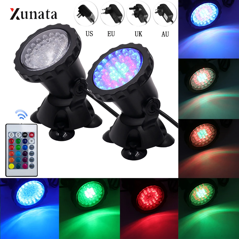Светодиодный RGB подводный аквариумный светильник с дистанционным управлением IP68