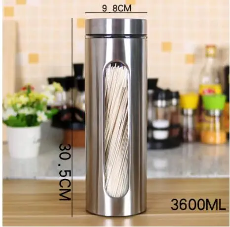 XL 30.5CM Бытовые Герметичные банки стеклянные емкости для хранения сухофруктов и зерна емкости для хранения из нержавеющей стали кухонные принадлежности WF3141540 - Цвет: XL 30.5CM