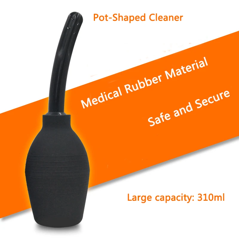 Большая емкость 310 мл черный медицинского силикона Enemator пот форма вагинальный