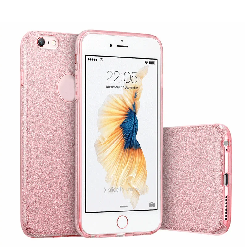 Kisstop 3 in 1 Bling Card Clear PC Hard Phone Case For iPhone X 7 8 6 6S Shining Back Cover 6s Plus Coque Capa |