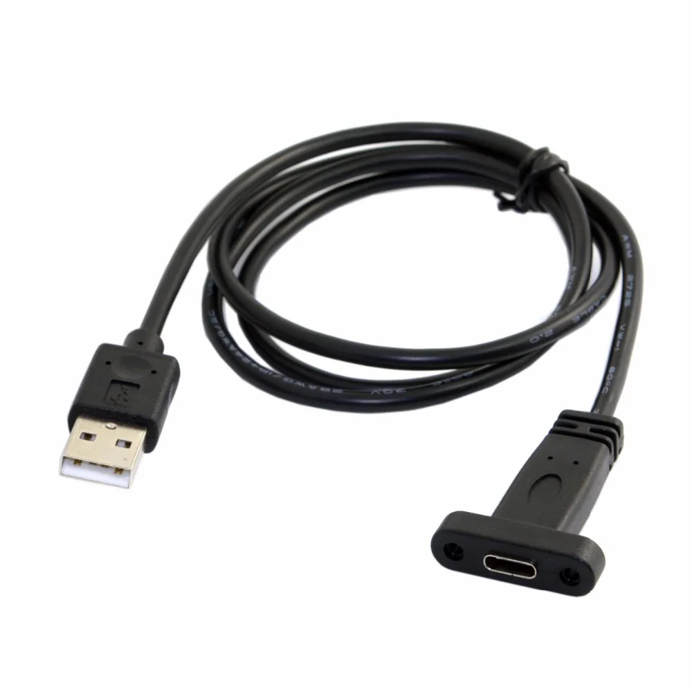 USB 2.0 A Male to 3.1 type-c Female cable 3ft 90cm with screws panel mount Hole distance 20mm 480Mbps | Компьютеры и офис