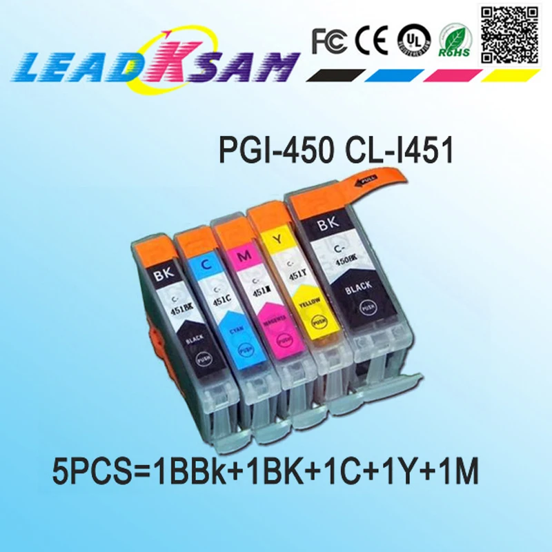 5x PGI 450 CLI 451 PGI450 CLI451 совместимый чернильный картридж для canon PIXMA IP7240 MG5440 MG5540 MG6440 MG6640