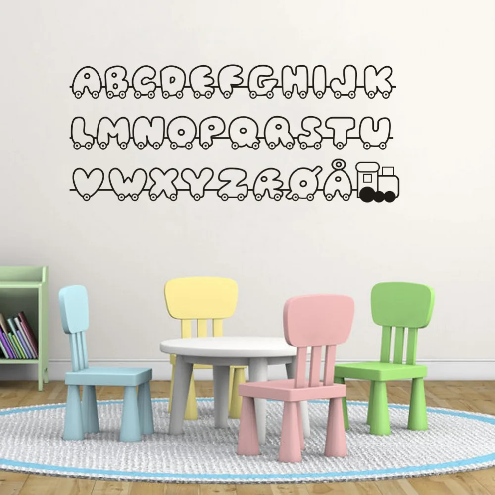 Датские буквы наклейки алфавит виниловые на стену для детской комнаты декор Den