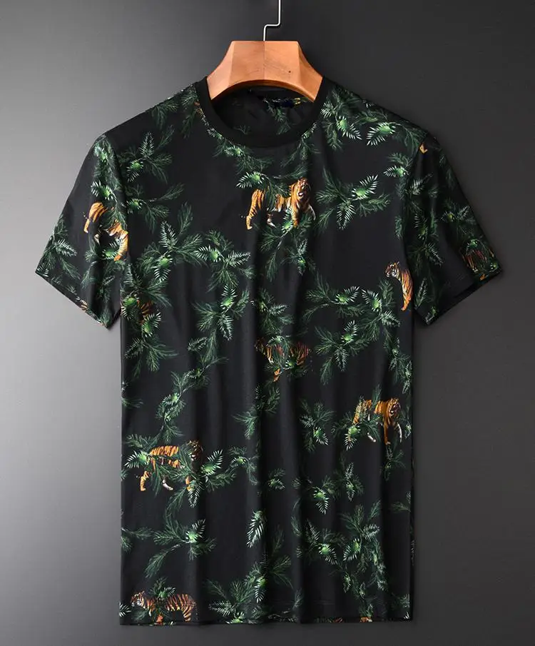 Мужская футболка Minglu летняя тонкая с коротким рукавом и принтом тигра Размер 4xl