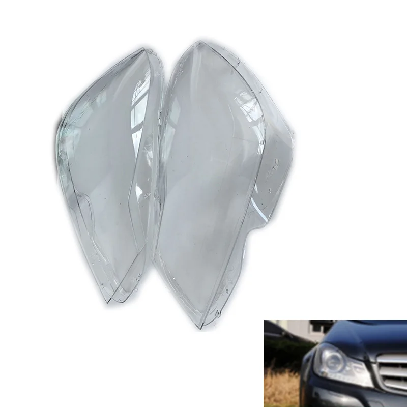 1 пара пластиковых головных фар Крышка объектива подходит для Mercedes Benz W204 C180 C200 C260 2011-2013 фары линзы оболочки крышка