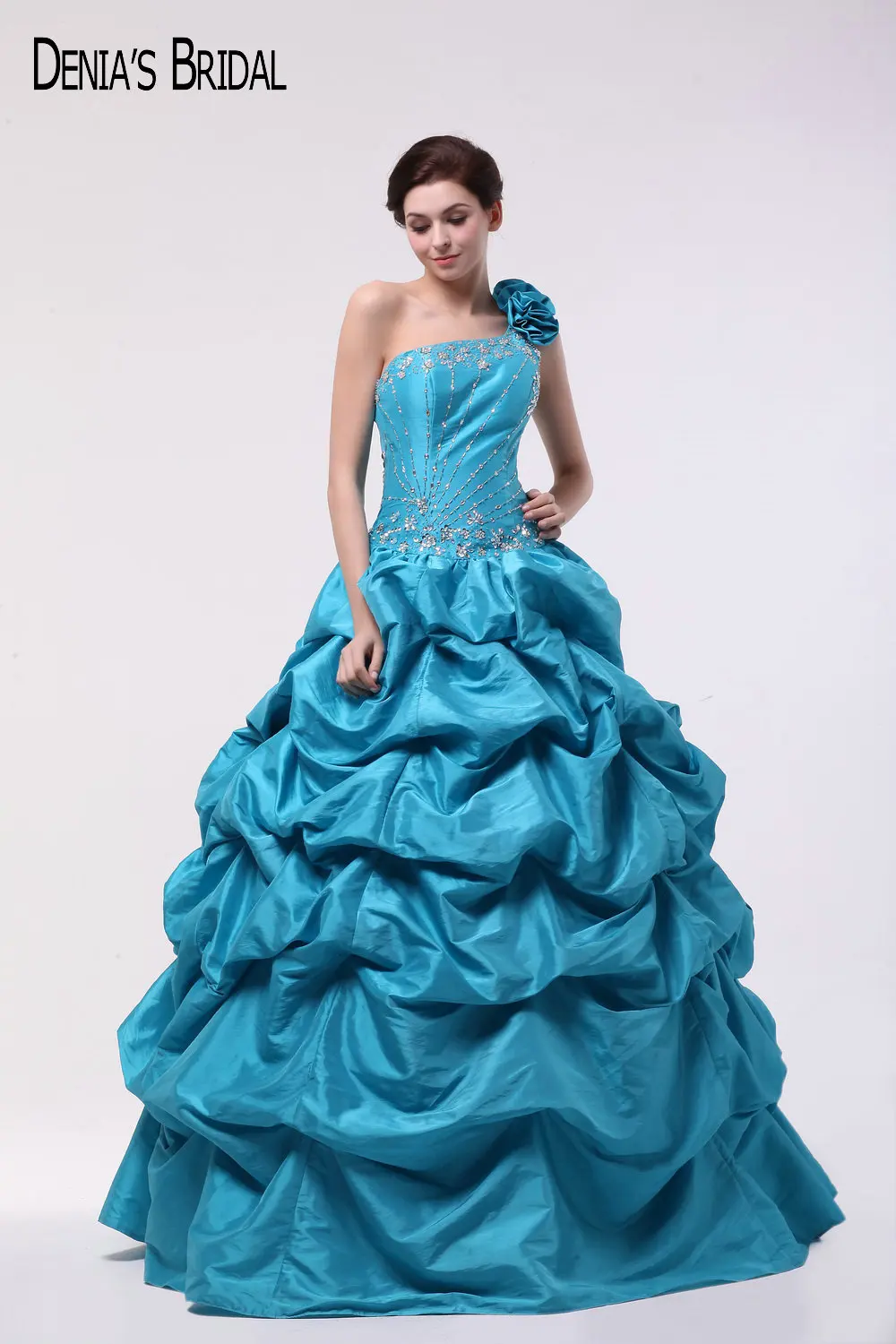 2017 Голубое Бальное Платье из Тафты вечерние платья с вырезом без бретелек