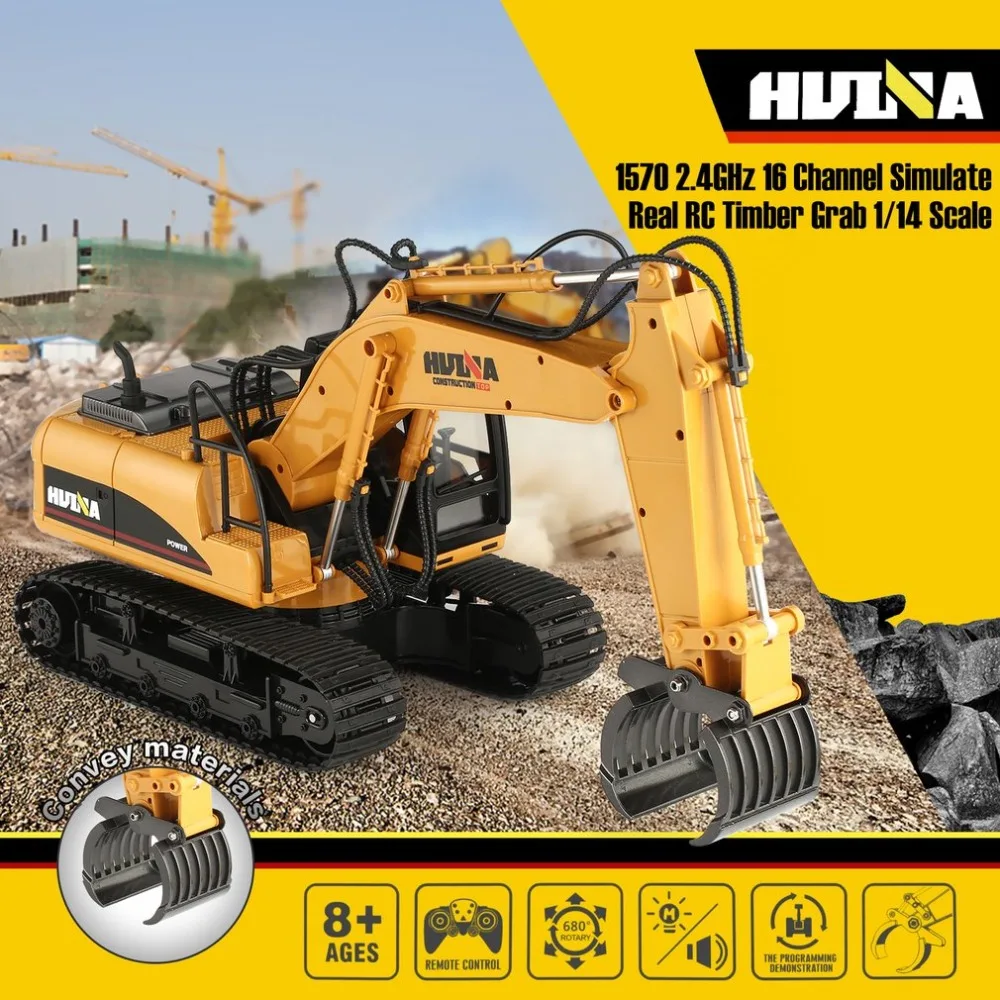 HUINA 1570 16ch RC Древесины Металла захватить дерево 1/14 г Engineering грузовик на гусеничном