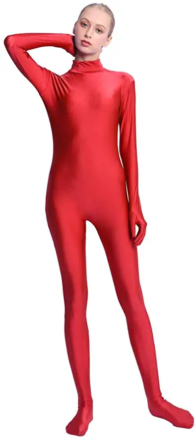 SPEERISE взрослый полный тело унисекс Zentai черный лайкра спандекс обтягивающие облегающие комбинезоны костюм для женщин Unitard человек Косплей костюмы - Цвет: Красный