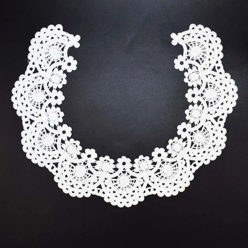 1 шт. Белая Вышивка Венеция шипы цветок ткань из кружевной ткани DIY воротник для