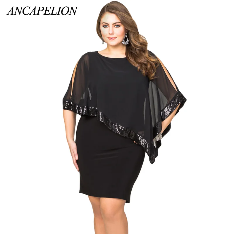 Ancapelion 2019 3xl 4xl 5xl черный облегающий офисный Карандаш Мини женское свободное