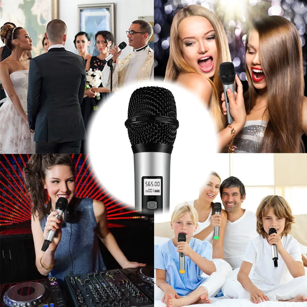 Fifine Беспроводная микрофонная система с портативным приемником 1/4 ''выходной