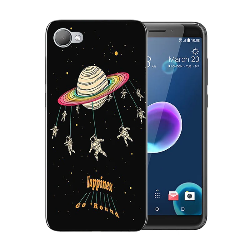 5 дюймов для HTC Desire 12 Capa Space Moon Pattern Мягкий ТПУ силиконовый чехол с полной защитой