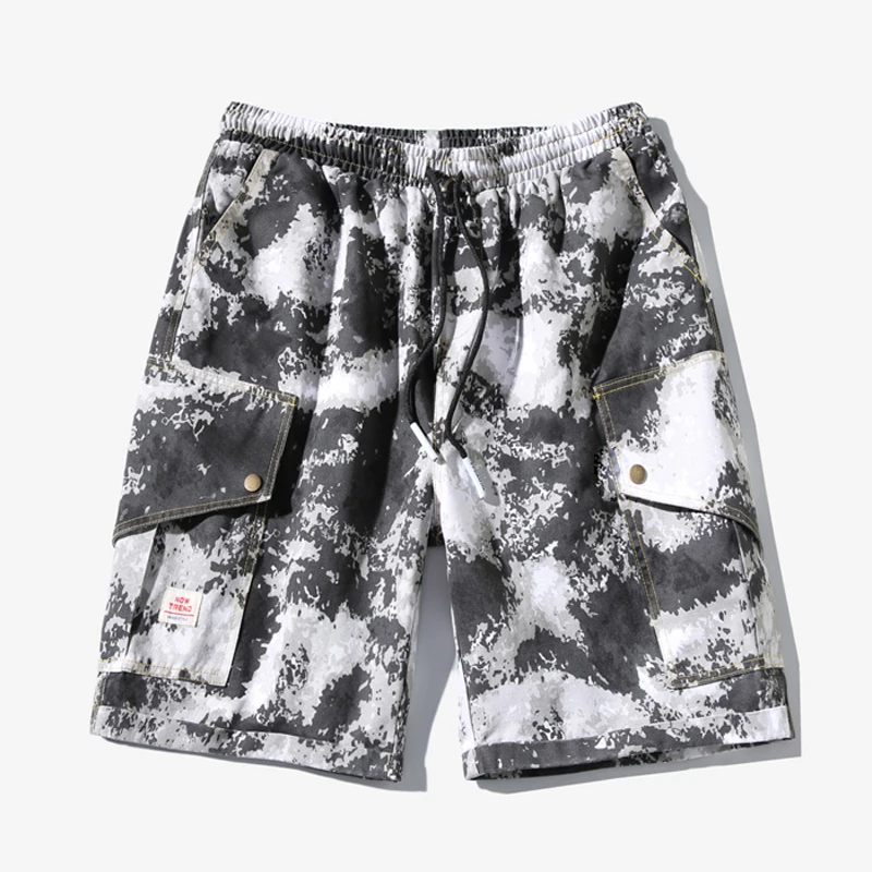 Шорты-карго мужские камуфляжные в стиле хип-хоп модные брюки пэчворк свободные