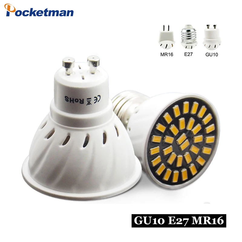 Bombillas светодиодный Spotlight GU10 E27 MR16 лампы SMD 5733 энергосбережения 4 Вт 6 8 220 В Lamparas пятно