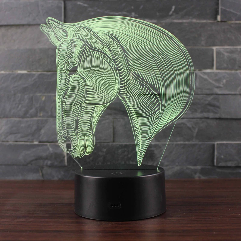 Majestic Horse тема 3D лампа светодиодный ночник 7 цветов Изменение сенсорного настроения лампа Рождественский подарок Прямая