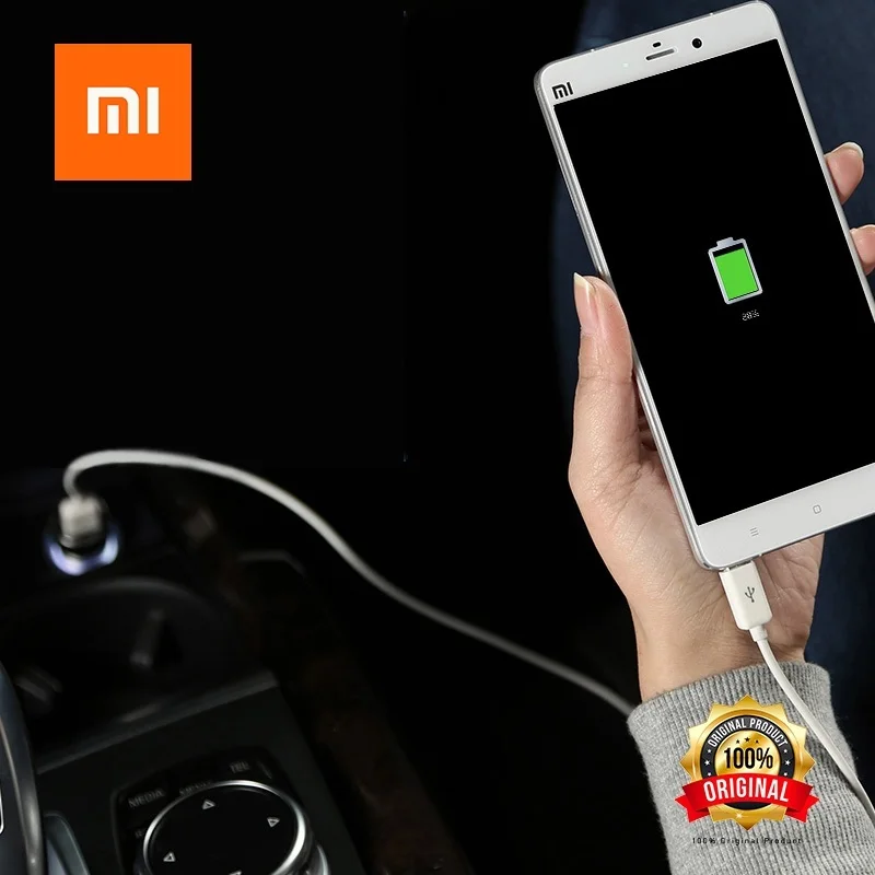 Xiaomi Mi автомобиля зарядное устройство 2 in 1 двойной USB порты и разъёмы адаптер
