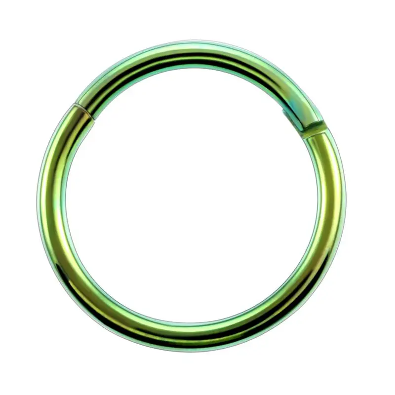 Green 1 шт. G23 титановое шарнирное сегментное кольцо для носа 16 г и 14 г ниппель кликер ушной хрящи трагус Спираль пирсинг для губ унисекс модные ювелирные изделия - Окраска металла: Green