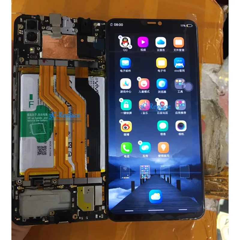 OLED черный 6,28 дюймов для BBK Vivo X21/X21 UD/X21A/X21UD A 1728 1725 ЖК-дисплей сенсорный экран в сборе Запасная часть