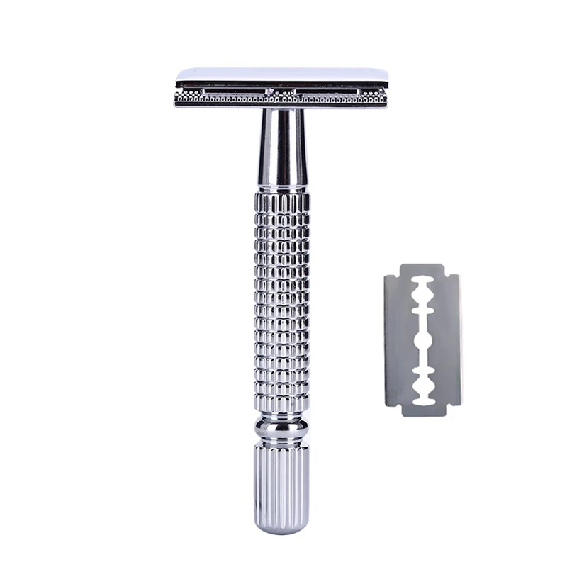 1 pc Razor Безопасная бритва с двойными краями для мужчин, Парикмахерская, прямая бритва с держателем, Мужская бритва для бритья, бритвенные лезвия, бритвенный станок - Цвет: 1 pc Razor