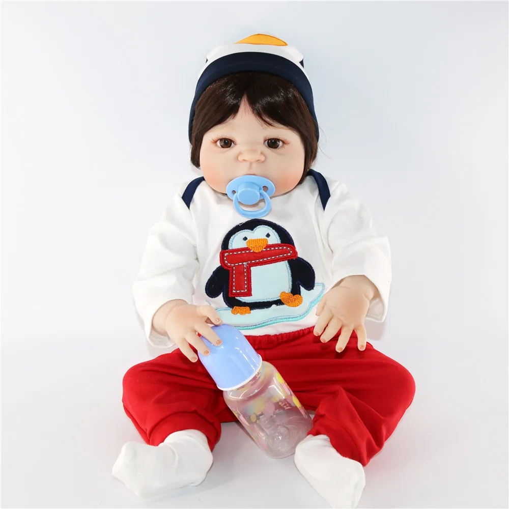

brinquedos Washed doll 56cm reborn babies boy silicone dolls reborn lifelike bebe alive newborn dolls with brown eyes toy lol