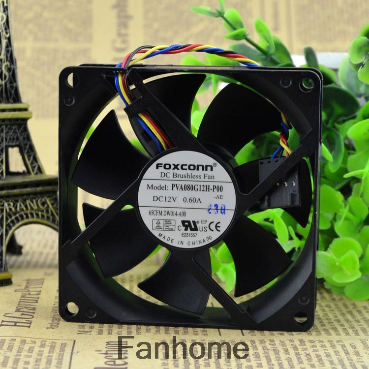 Для нового четырехпроводного вентилятора FOXCONN PVA080G12H P00 12V 0.60A 8CM 8025|Кулеры и