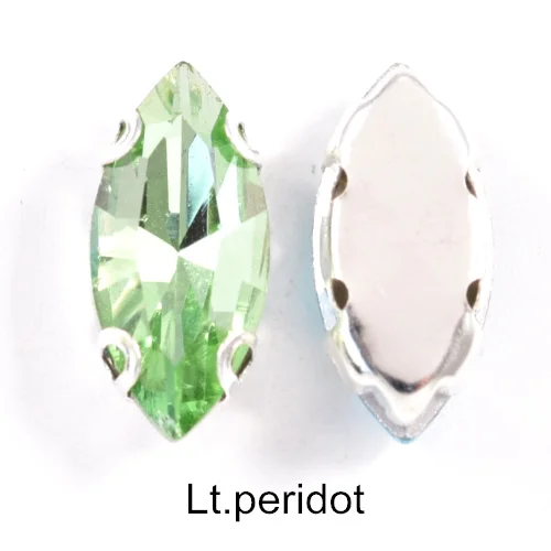 Lt.peridot 5 размеров, прозрачные стразы для глаз лошади, пришивные стразы с когтями, Стразы для одежды, украшения B0833 - Цвет: Lt.peridot