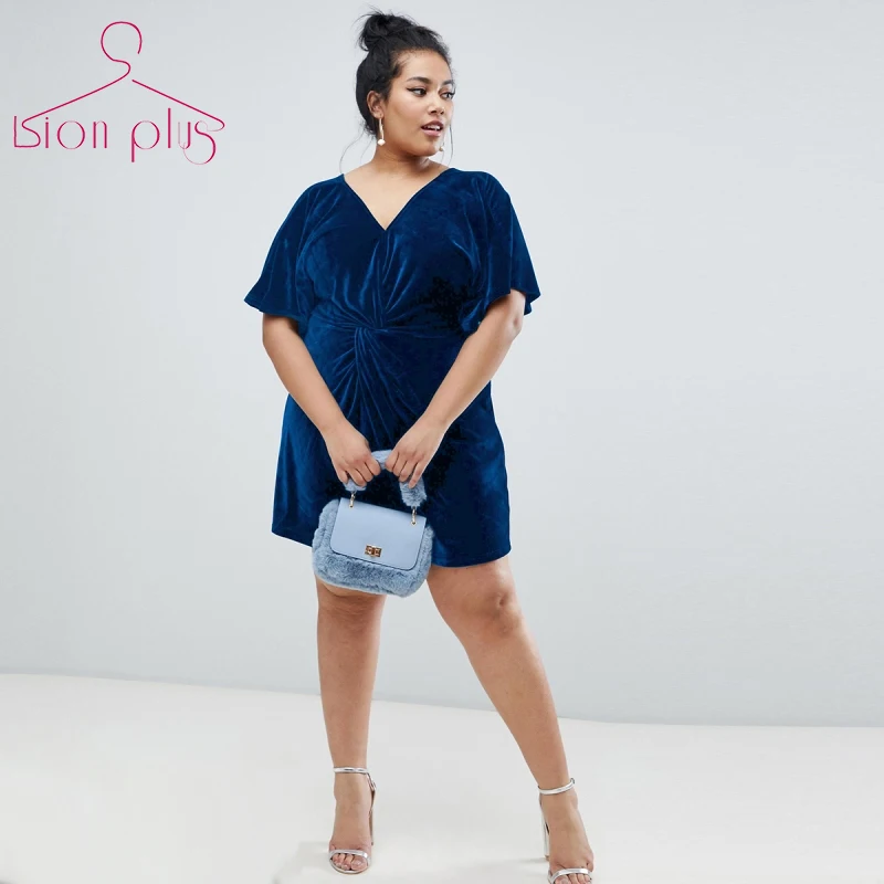 

7XL 6XL 5XL Playsuit Women 2019 Summer Velvet Sexy Bodysuit Plus Size V-Neck Playsuits Navy Blue Combinaison Femme New