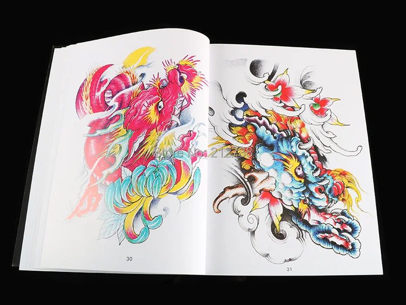 А4 традиционная тату флэш-книга KOI Dragon Skull Hannya Gril Elephant Bano тату-книги 80 страниц