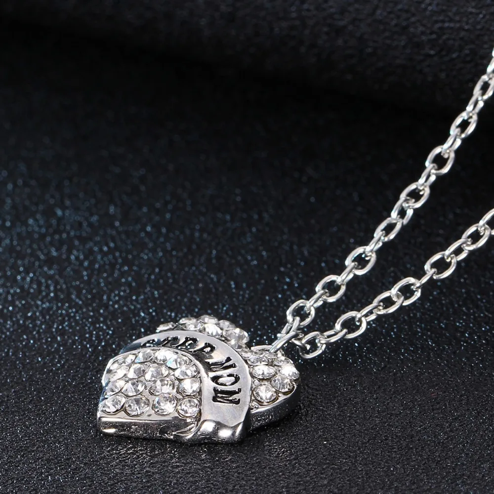 Шаг мама сердце Кристалл Любовь День рождения матери подарки ожерелье с